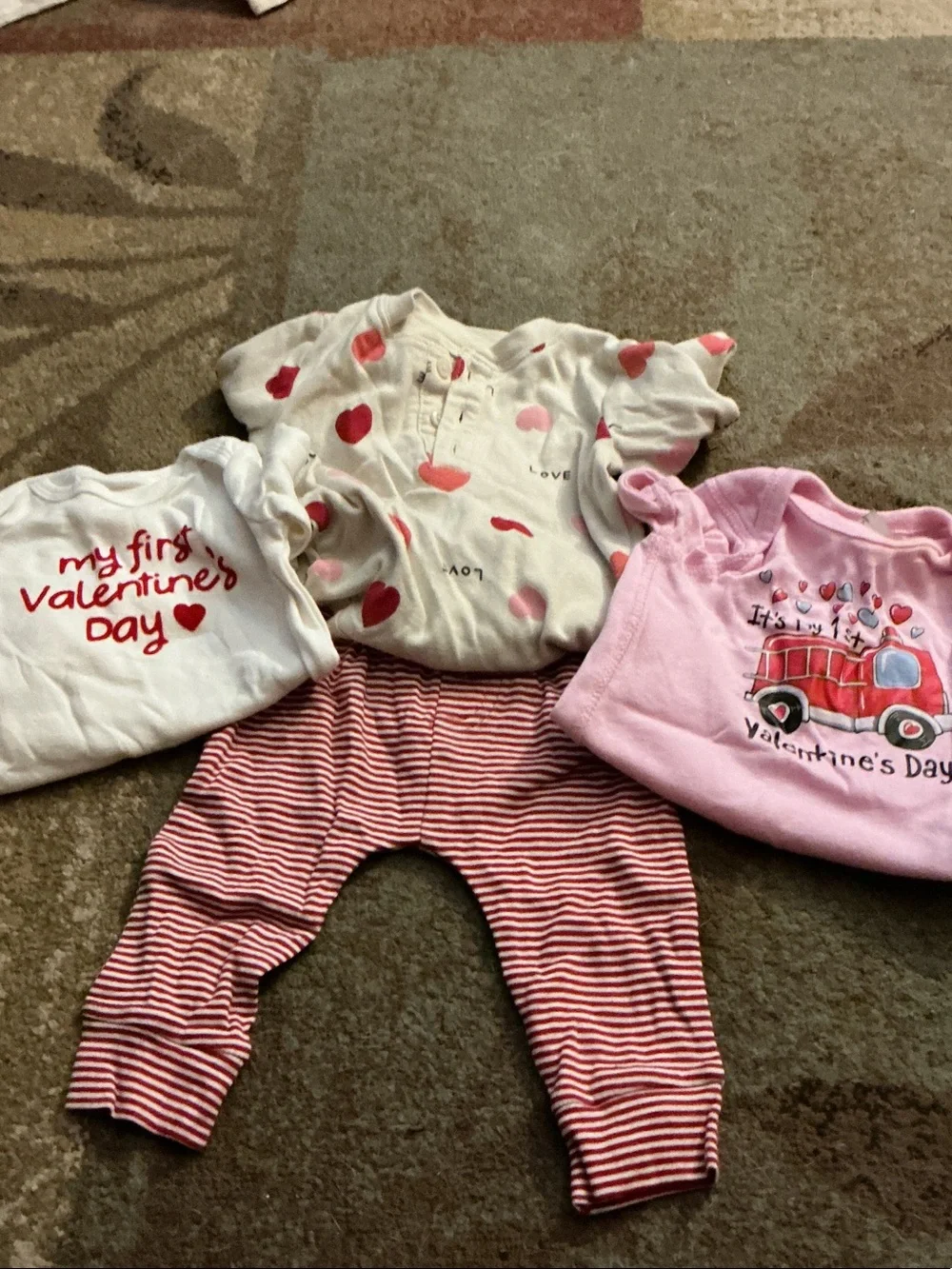 Valentine’s Baby Clothing Lot in Red, Pink & White